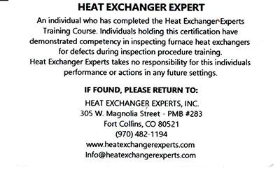 Heat Exchanged Expert certification